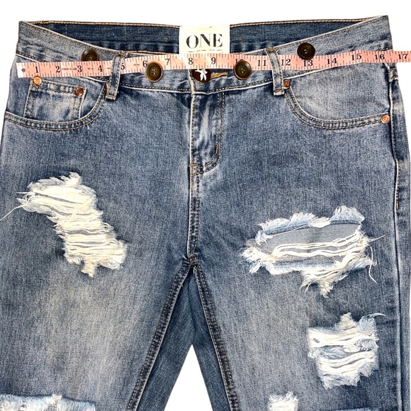 ONE TEASPOON Awesome Baggies Destroyed Low Jeans Size 27 - Picture 7 of 16
